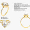 Pear Halo Moissanite Engagement Ring with Pave Set Side Stones (2.00 CT)