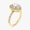 Pear Halo Moissanite Engagement Ring with Pave Set Side Stones (2.00 CT)