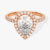 Pear Halo Moissanite Engagement Ring with Pave Set Side Stones (2.00 CT)