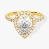 Pear Halo Moissanite Engagement Ring with Pave Set Side Stones (2.00 CT)