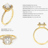 Asscher Halo Moissanite Engagement Ring with Pave Set Side Stones (1.50 CT)