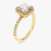 Asscher Halo Moissanite Engagement Ring with Pave Set Side Stones (1.50 CT)