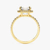 Asscher Halo Moissanite Engagement Ring with Pave Set Side Stones (2.00 CT)
