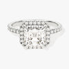 Asscher Halo Moissanite Engagement Ring with Pave Set Side Stones (2.00 CT)
