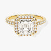 Asscher Halo Moissanite Engagement Ring with Pave Set Side Stones (2.00 CT)