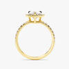 Heart Halo Moissanite Engagement Ring with Pave Set Side Stones (1.00 CT)