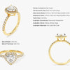 Heart Halo Moissanite Engagement Ring with Pave Set Side Stones (1.00 CT)