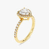 Heart Halo Moissanite Engagement Ring with Pave Set Side Stones (1.00 CT)
