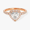 Heart Halo Moissanite Engagement Ring with Pave Set Side Stones (1.00 CT)
