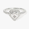 Heart Halo Moissanite Engagement Ring with Pave Set Side Stones (1.00 CT)