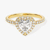 Heart Halo Moissanite Engagement Ring with Pave Set Side Stones (1.00 CT)