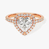 Heart Halo Moissanite Engagement Ring with Pave Set Side Stones (1.50 CT)