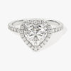 Heart Halo Moissanite Engagement Ring with Pave Set Side Stones (1.50 CT)