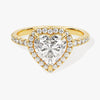 Heart Halo Moissanite Engagement Ring with Pave Set Side Stones (1.50 CT)