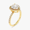 Heart Halo Moissanite Engagement Ring with Pave Set Side Stones (2.00 CT)