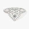 Heart Halo Moissanite Engagement Ring with Pave Set Side Stones (2.00 CT)