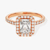 Radiant Halo Moissanite Engagement Ring with Pave Set Side Stones (1.00 CT)
