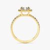 Radiant Halo Moissanite Engagement Ring with Pave Set Side Stones (1.50 CT)