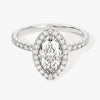 Marquise Halo Moissanite Engagement Ring with Pave Set Side Stones (1.00 CT)