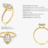 Marquise Halo Moissanite Engagement Ring with Pave Set Side Stones (1.00 CT)