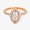 Marquise Halo Moissanite Engagement Ring with Pave Set Side Stones (1.00 CT)