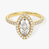 Marquise Halo Moissanite Engagement Ring with Pave Set Side Stones (1.00 CT)