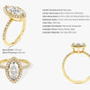 Marquise Halo Moissanite Engagement Ring with Pave Set Side Stones (1.50 CT)
