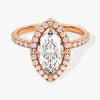 Marquise Halo Moissanite Engagement Ring with Pave Set Side Stones (1.50 CT)