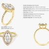 Marquise Halo Moissanite Engagement Ring with Pave Set Side Stones (2.00 CT)