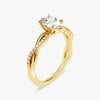 Oval Twisted Moissanite Engagement Ring with Pave Set Side Stones (1.00 CT)