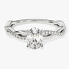 Oval Twisted Moissanite Engagement Ring with Pave Set Side Stones (1.00 CT)