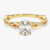 Oval Twisted Moissanite Engagement Ring with Pave Set Side Stones (1.00 CT)