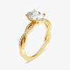Oval Twisted Moissanite Engagement Ring with Pave Set Side Stones (1.50 CT)
