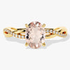 Twisted Oval Cut Peach Morganite Engagement Ring with Sidestones