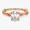 Oval Twisted Moissanite Engagement Ring with Pave Set Side Stones (1.50 CT)