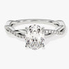 Oval Twisted Moissanite Engagement Ring with Pave Set Side Stones (1.50 CT)