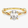 Oval Twisted Moissanite Engagement Ring with Pave Set Side Stones (1.50 CT)