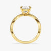 Oval Twisted Moissanite Engagement Ring with Pave Set Side Stones (2.00 CT)