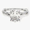 Oval Twisted Moissanite Engagement Ring with Pave Set Side Stones (2.00 CT)