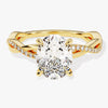 Oval Twisted Moissanite Engagement Ring with Pave Set Side Stones (2.00 CT)