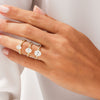 Oval Twisted Moissanite Engagement Ring with Pave Set Side Stones (1.50 CT)