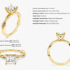Princess Twisted Moissanite Engagement Ring with Pave Set Side Stones (1.00 CT)