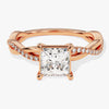Princess Twisted Moissanite Engagement Ring with Pave Set Side Stones (1.00 CT)