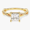 Princess Twisted Moissanite Engagement Ring with Pave Set Side Stones (1.00 CT)