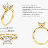 Princess Twisted Moissanite Engagement Ring with Pave Set Side Stones (1.50 CT)