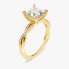 Princess Twisted Moissanite Engagement Ring with Pave Set Side Stones (1.50 CT)