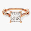 Princess Twisted Moissanite Engagement Ring with Pave Set Side Stones (1.50 CT)