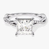 Princess Twisted Moissanite Engagement Ring with Pave Set Side Stones (1.50 CT)