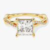 Princess Twisted Moissanite Engagement Ring with Pave Set Side Stones (1.50 CT)