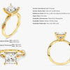 Princess Twisted Moissanite Engagement Ring with Pave Set Side Stones (2.00 CT)